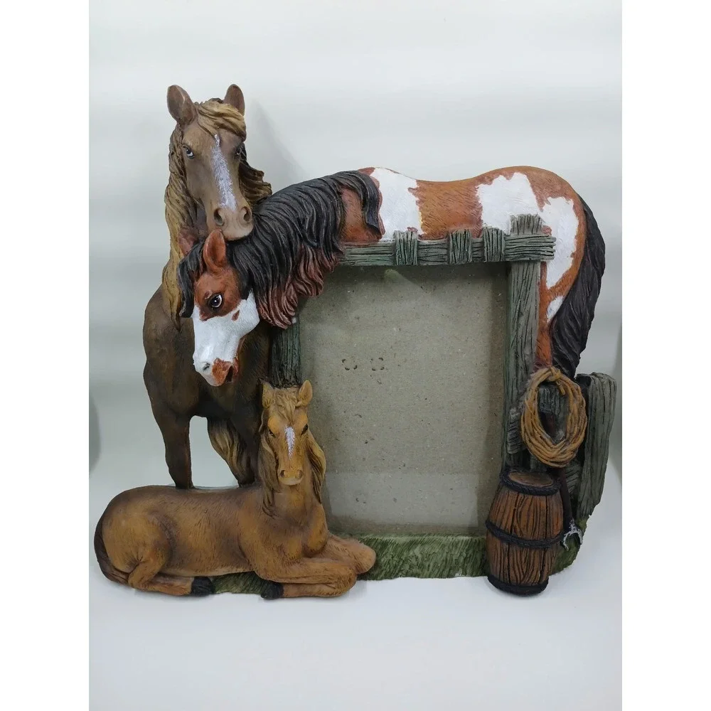 3D Picture Frame Western Horses Rustic Equestrian Fits 4
